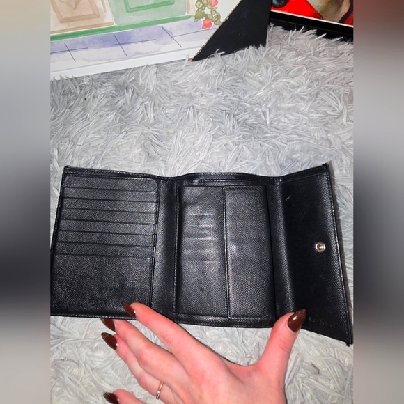 Prada Black Nylon Compact Wallet (GUC)(READ DESCRIPTION) - Picture 3 of 8